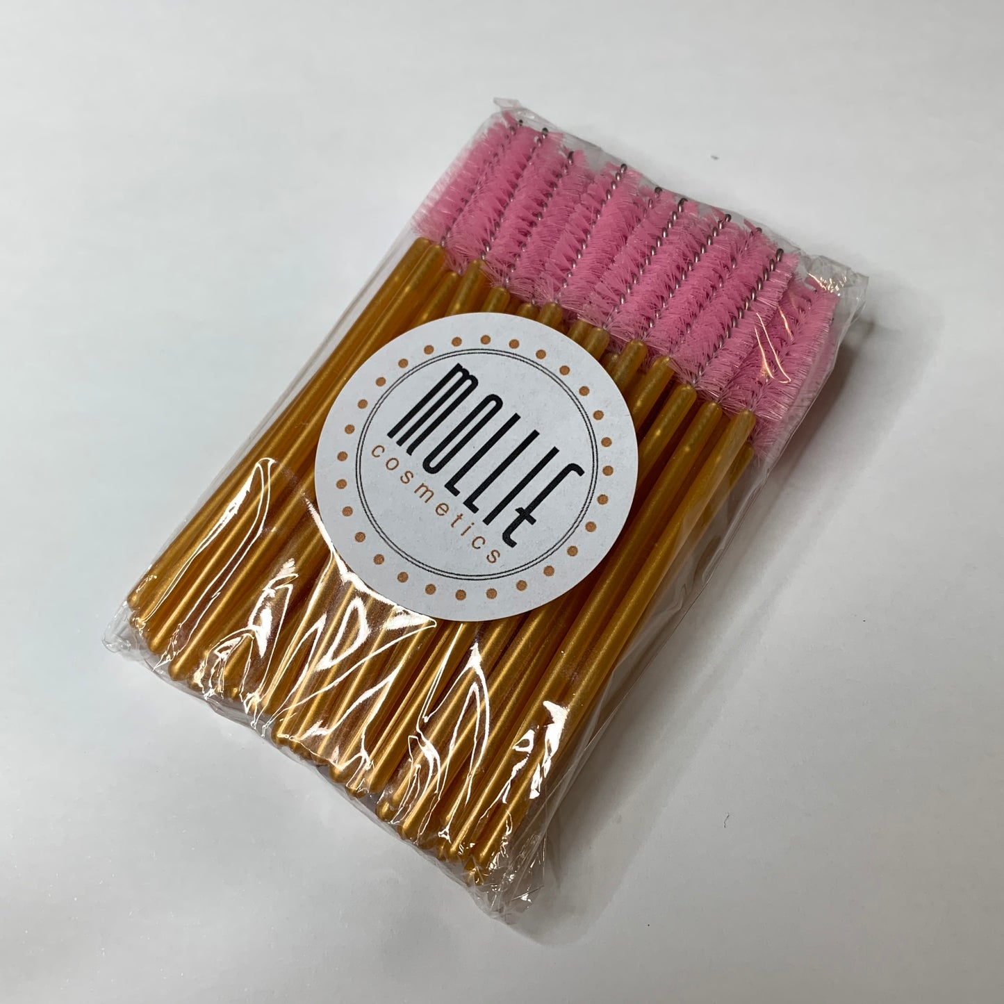 50x Gold & Pink Disposable Mascara Wands