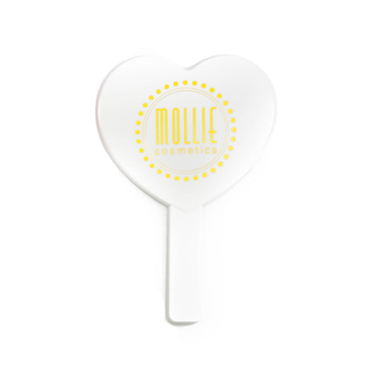 White Handheld Heart Mirror