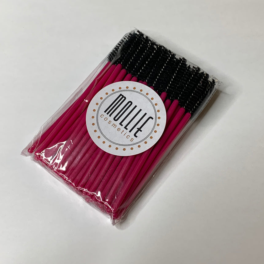 50x Pink & Black Disposable Mascara Wands