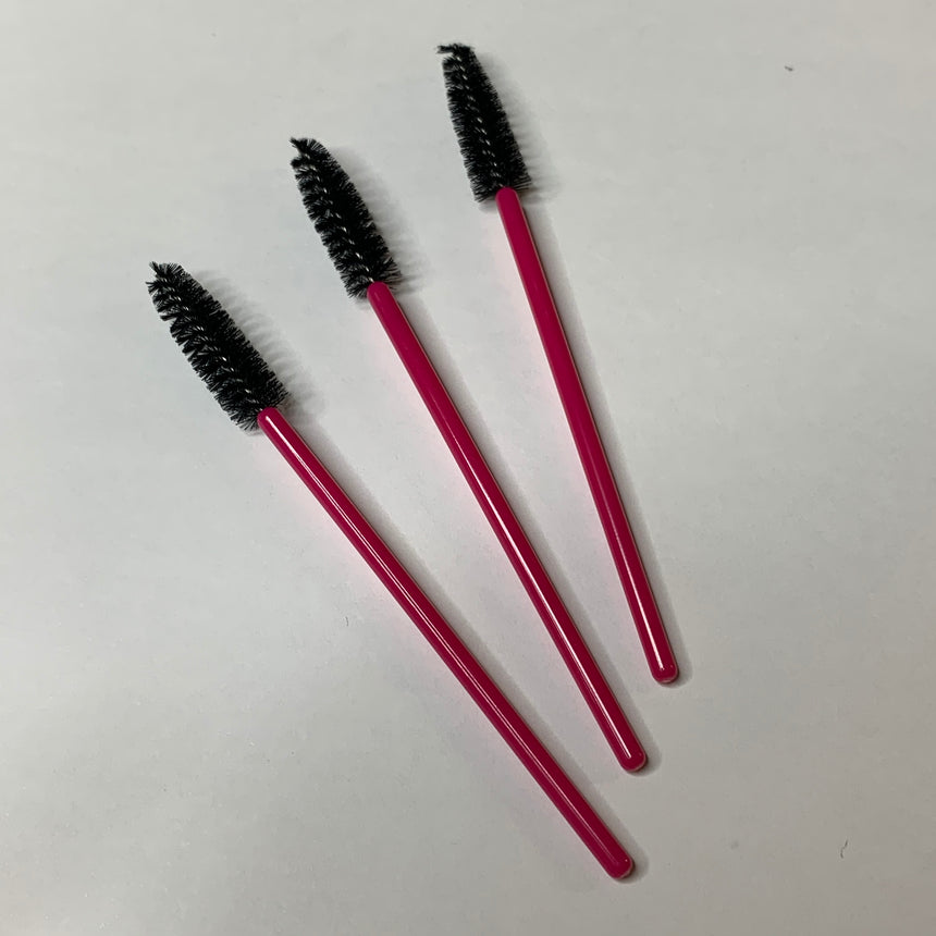 50x Pink & Black Disposable Mascara Wands
