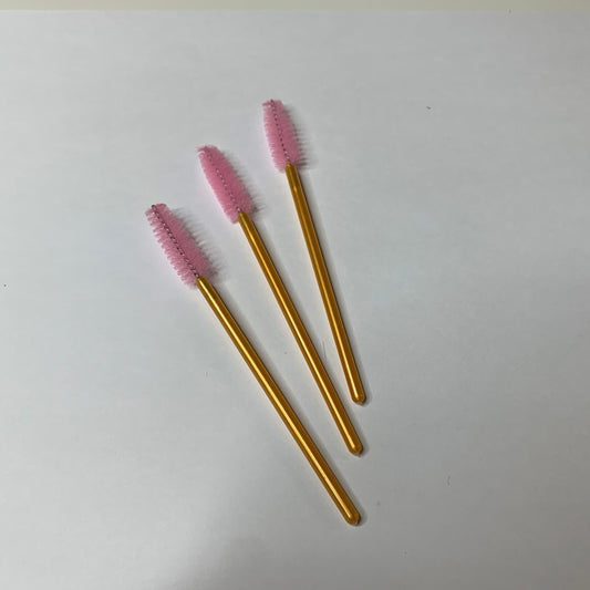 50x Gold & Pink Disposable Mascara Wands