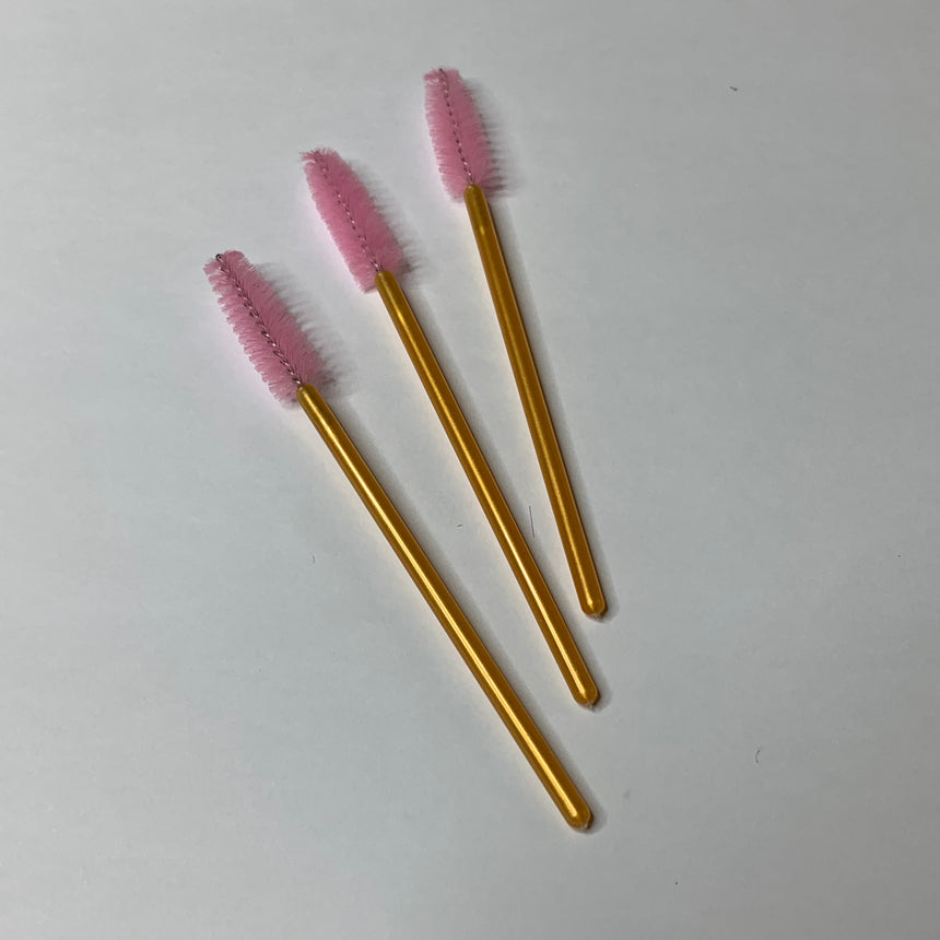 50x Gold & Pink Disposable Mascara Wands