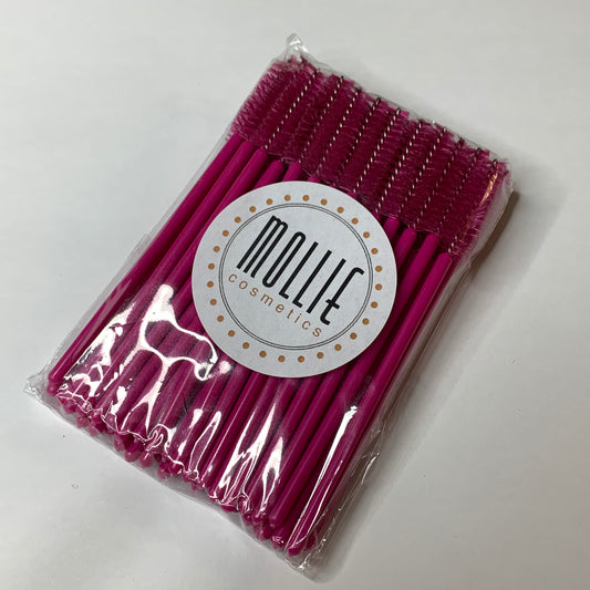 50x Hot Pink Disposable Mascara Wands